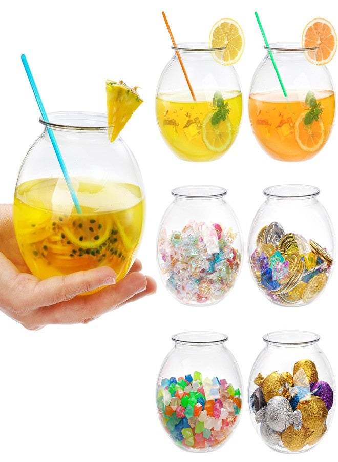 Okllen 12 Pack Plastic Ivy Bowls, 16 Oz Round Fish Bowl Unbreakable Vases Bowls for Home Decor, Carnival Games, Candy, Party Favors, Centerpiece, BPA Free, Clear - Image 3